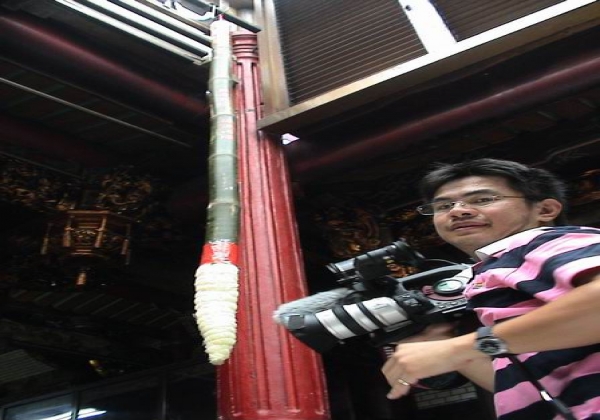 2005-09-28-新竹都城隍廟，最大算盤、最大米粉毛筆記者會